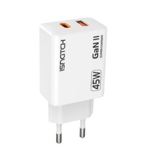Alimentatore GAN Type C PD + 1 usb QC 3A 45W bianco