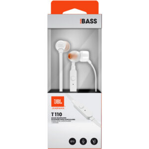 Auricolare con microfono JBLT110 Bianca
