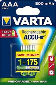 Batteria Ni-Mh AAA 800mAh Blister 2 pz Varta