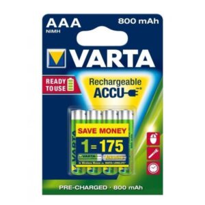 Batteria Ni-Mh AAA 800mAh Blister 4 pz Varta