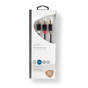 Cavo Audio Jack 3,5 st. - 2 x RCA m GOLD 1 mt