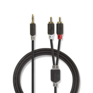 Cavo Audio Jack 3,5 st. - 2 x RCA m GOLD 3 mt