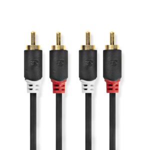 Cavo Audio 2 x RCA M - 2 x RCA M GOLD 2 mt