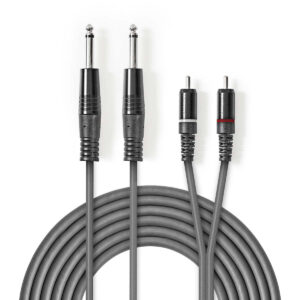 Cavo Audio 2 x RCA M - 2 x Jack 6,3 mo. 1,5mt