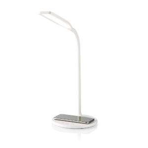 Lampada da tavolo con caricabatterie QI wireless Bianca