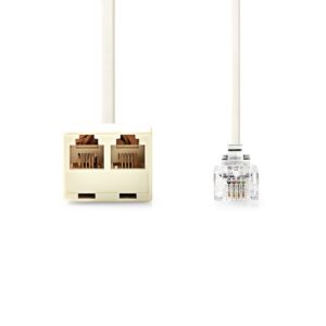 Adattatore modulare RJ11 con 2 mt cavo, 1 spina 2 prese