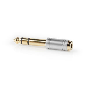 Adattatore Jack F 3,5 st - Jack M 6,3 st. dorato
