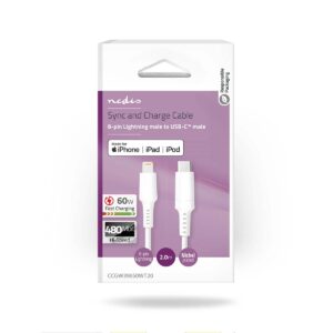 Cavo USB C - Lightning 2 mt Bianco