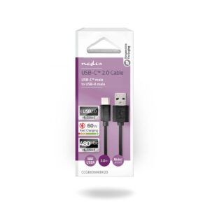 Cavo USB 2.0 Tipo C maschio - A maschio, 2 mt Nero