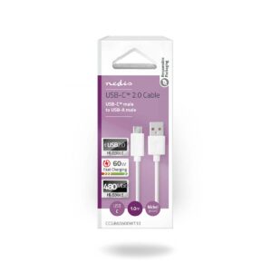Cavo USB 2.0 Tipo C maschio - A maschio, 1 mt Bianco