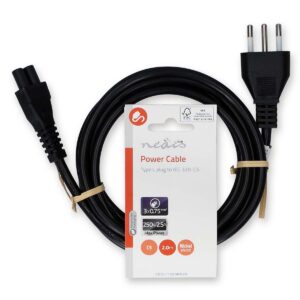 Cavo d'alimentazione con spina 10A e presa IEC-320-C5 2 mt