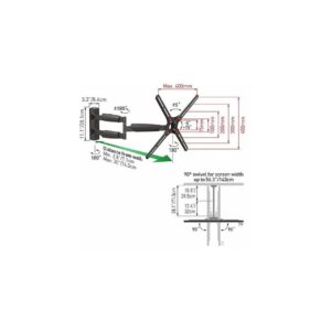 Supporto LCD triplo snodo x TV 13''- 65" Extra Long