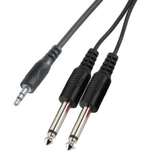 Cavo Audio Jack 3,5 st. - 2 x Jack 6,3 mo. 1,5 mt