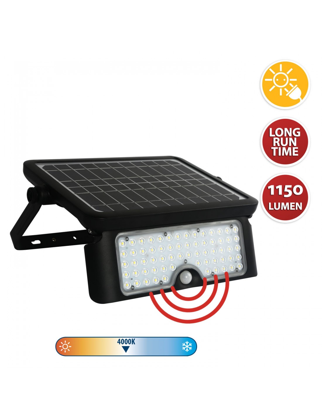 Faro Led 1150 Lumen a carica solare