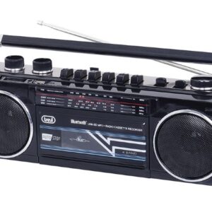 Radio registratore portatile a cassetta con FM e bluetooth Nero