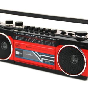 Radio registratore portatile a cassetta con FM e bluetooth Rosso