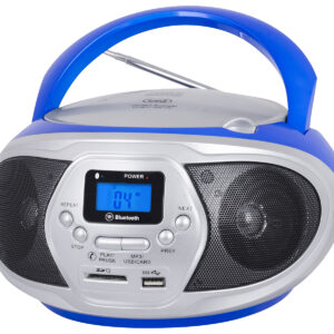 Lettore cd portatile con RADIO, BT e USB Blue