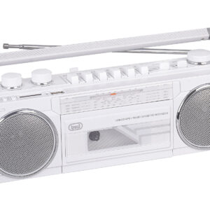 Radio registratore portatile a cassetta con FM e bluetooth Bianco
