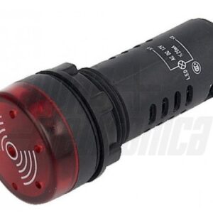 Spia luminosa 22mm intermittente Rossa 24V ac/dc con buzzer