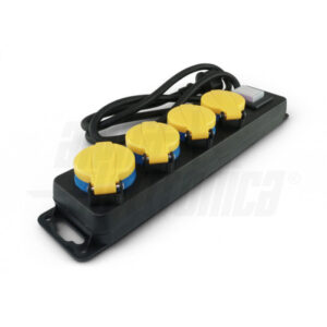 Multipresa con interruttore 4 prese Shuko IP44 e spina Shuko
