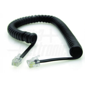 Cavo spiralato con connettori RJ9 - 2,1 mt Nero