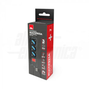 Multipresa con interruttore 3 prese Shuko e spina 16 Piatta Nera