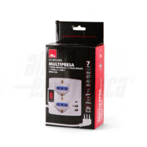Multipresa da tavolo con 2 prese Shuko e 2 prese 10A/16A,2 x USB-A 1 x USB-C
