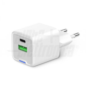 Alimentatore 1 x USB A + 1 x USB 1C - GaN 30W P.D.