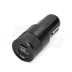 Caricatore USB da auto 15W - 2 porte - 1x tipo C + 1x 5V 2.4A