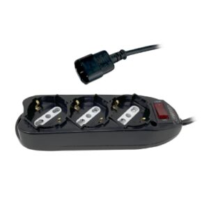 Multipresa con interruttore 3 prese Shuko cavo 1,5 mt, spina IEC