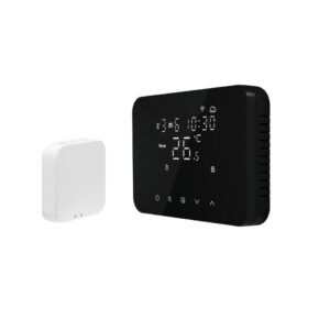 Cronotermostato smart a batterie soft touch Nero I-Snatch
