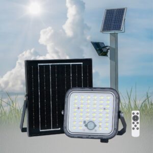 Faro LED solare da esterno con pannello e sensore PIR - 1400LM