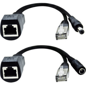 KIT POE Injector & Splitter passivo, LAN 10/100Mbps Connettore Alimentatore 2.1×5.5mm