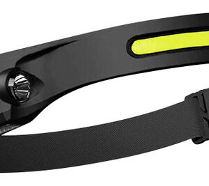 Torcia frontale a fascia LED COB (350 lumen+50lumen)