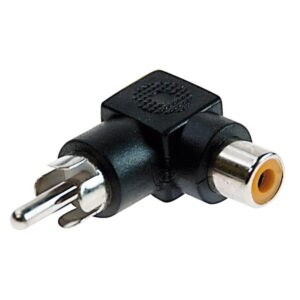 Adattatore Spina RCA - Presa RCA 90° Nero