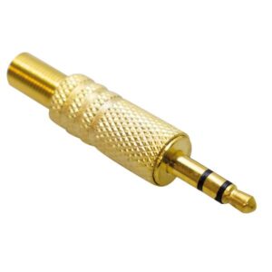 Spina Jack 3,5mm stereo dorato con guidacavo