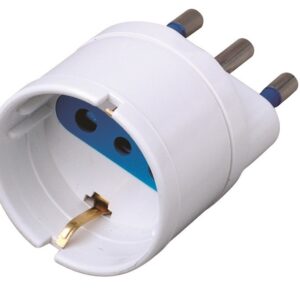 Adattatore Spina 10A Presa Schuko Bianca