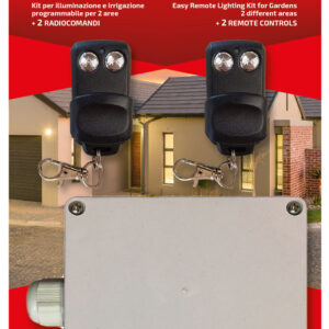 Kit ricevente 220V 2 canali 12A + 2 Telecomandi 433 MHz cancelli serrande luci giardino per esterno