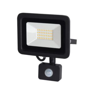 Proiettore LED nero 30W 4000°K con fotocellula crepuscolare