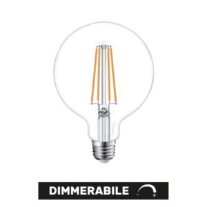 LED E27 12W 3000°K Globo Vetro Ø 95mm Dimmerabile