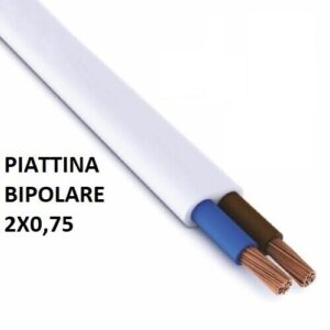 Cavo Elettrico Piatto 2x0,50 Bianco