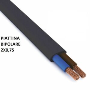 Cavo Elettrico Piatto 2x0,50 Nero