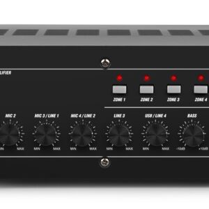 Amplificatore PRM240 - 240W 4 zone 100V/8Ohm con BT/USB/SD