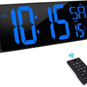 Orologio da Parete Digitale Blue con Telecomando