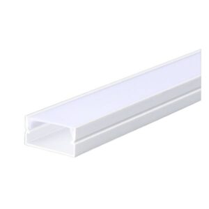 Kit profilo per strisce led in alluminio wide da superficie + Cover + Tappi + Clip bianco per strisce led